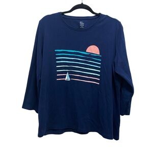 Kim Rogers Blue 3/4 Sleeve T-Shirt